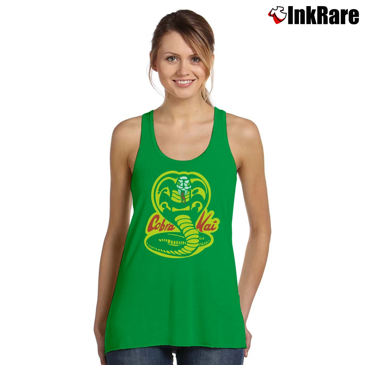 Women’s Cobra Kai Dojo Logo Tank Top in irish green | Lightweight, Movement-Friendly