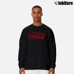 Men’s Coca Cola Enjoy Logo Red Graphic Long-Sleeve Shirt in black | Sleek, Lightweight, Year-Round Wear