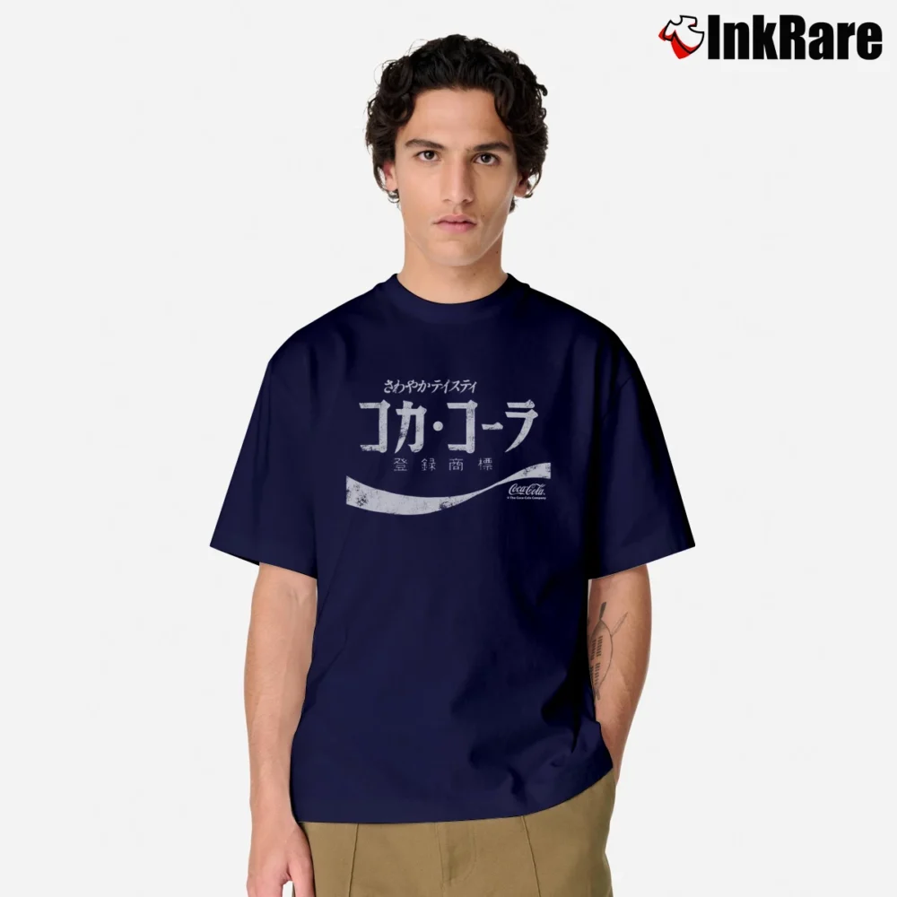 Men’s Coca - cola Japanese Coke Logo Graphic Classic T-Shirt in navy | Soft, Breathable Everyday Wear