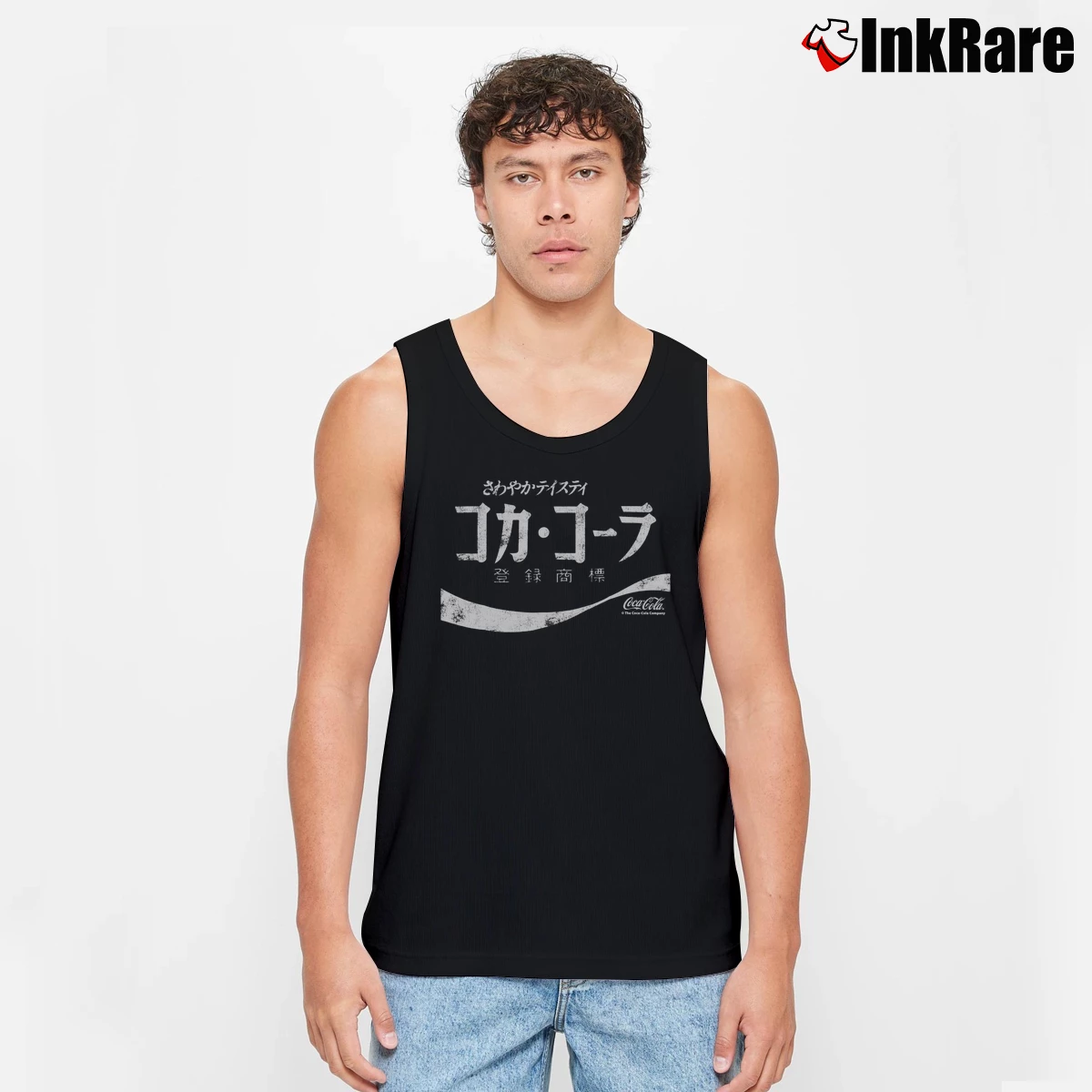 Men’s Coca - cola Japanese Coke Logo Graphic Tank Top in black | Breathable, Active-Friendly Design