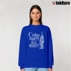 Women’s Coca Cola Party All Night Relaxed Sweatshirt in royal blue | Soft, Laid-Back Vibe