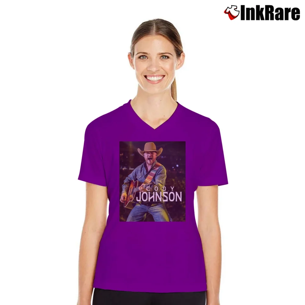 Women’s Cody Johnson Wild Child Tour 2019 V-Neck Tee in purple | Chic Neckline, Soft Texture