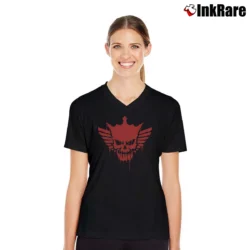 Women’s Cody Rhodes Red Logo for Pro Wrestling Fans V-Neck Tee in black | Chic Neckline, Soft Texture