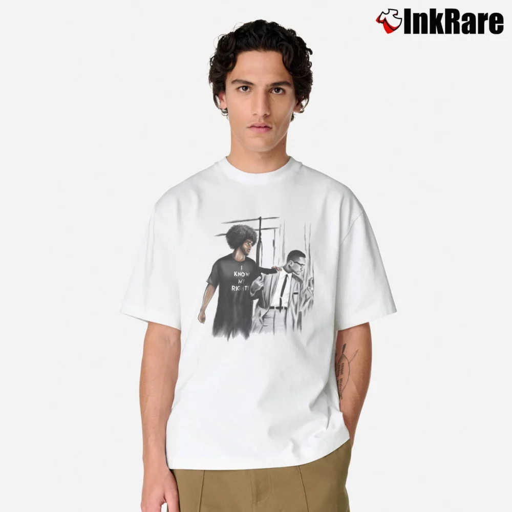 Men’s Colin Kaepernick And Malcolm X I Know My Rights Classic T-Shirt in white | Soft, Breathable Everyday Wear