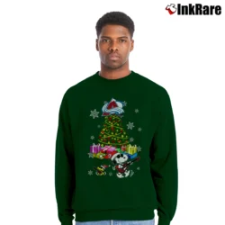 Men’s Colorado Avalanche Snoopy Ugly Christmas Crewneck Sweatshirt in forest green | Cozy Fabric, Clean Style