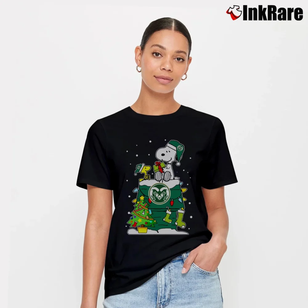 Women’s Colorado State Rams Snoopy Woodstock Christmas Signature T-Shirt in black | Soft, Flattering Fit