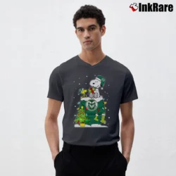 Men’s Colorado State Rams Snoopy Woodstock Christmas V-Neck Tee in charcoal | Sharp, Breathable, Everyday Staple