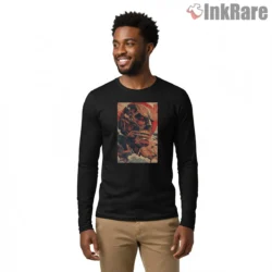 Colossal Titan Ruin Vintage Movie Poster Shirt on black long sleeve shirt for men graphic tee