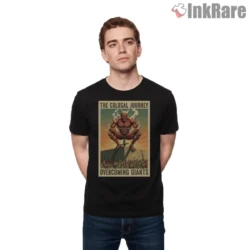 Colossal Titan Vintage Journey Poster Shirt on black short sleeve shirt for men graphic tee