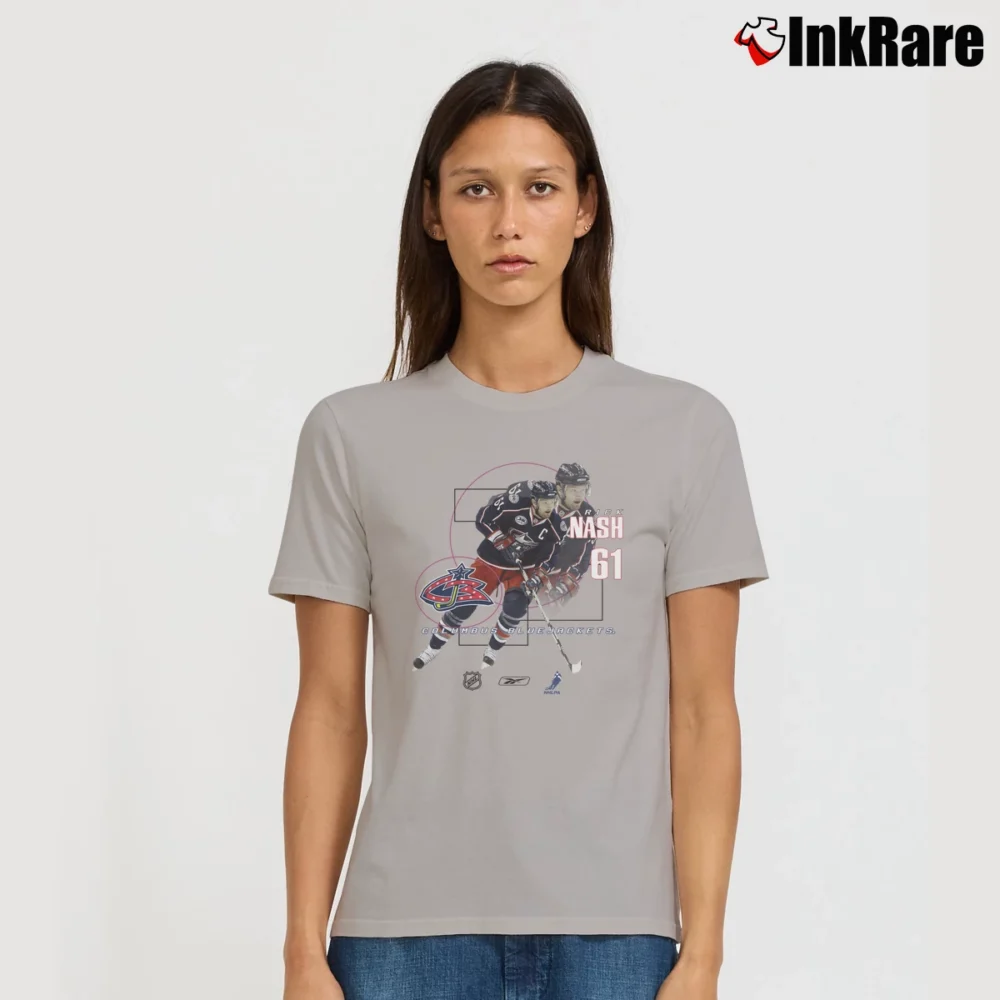 Women’s Columbus Blue Jackets Rick Nash NHL Hockey Signature T-Shirt in sport grey | Soft, Flattering Fit