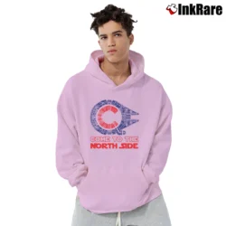 Men’s Come To The North Side Millennium Falcon Chicago Cubs Pullover Hoodie in light pink | Cozy, Durable, Modern Fit