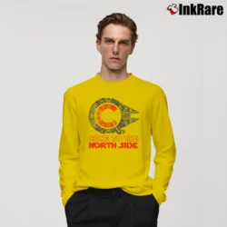 Men’s Come To The North Side Millennium Falcon Chicago Cubs Long-Sleeve Shirt in yellow | Sleek, Lightweight, Year-Round Wear