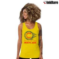 Women’s Come To The North Side Millennium Falcon Chicago Cubs Tank Top in yellow | Lightweight, Movement-Friendly