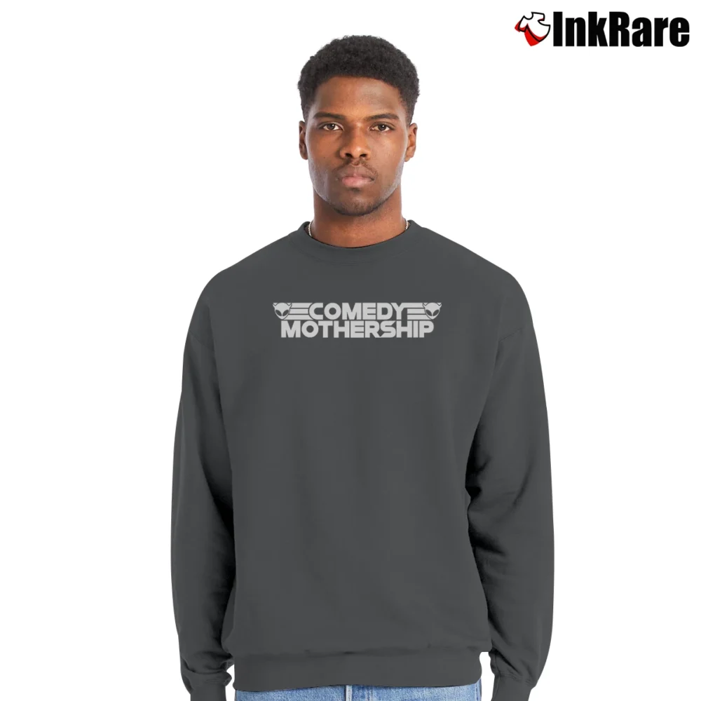 Men’s Comedy Mothership Crewneck Sweatshirt in charcoal | Cozy Fabric, Clean Style