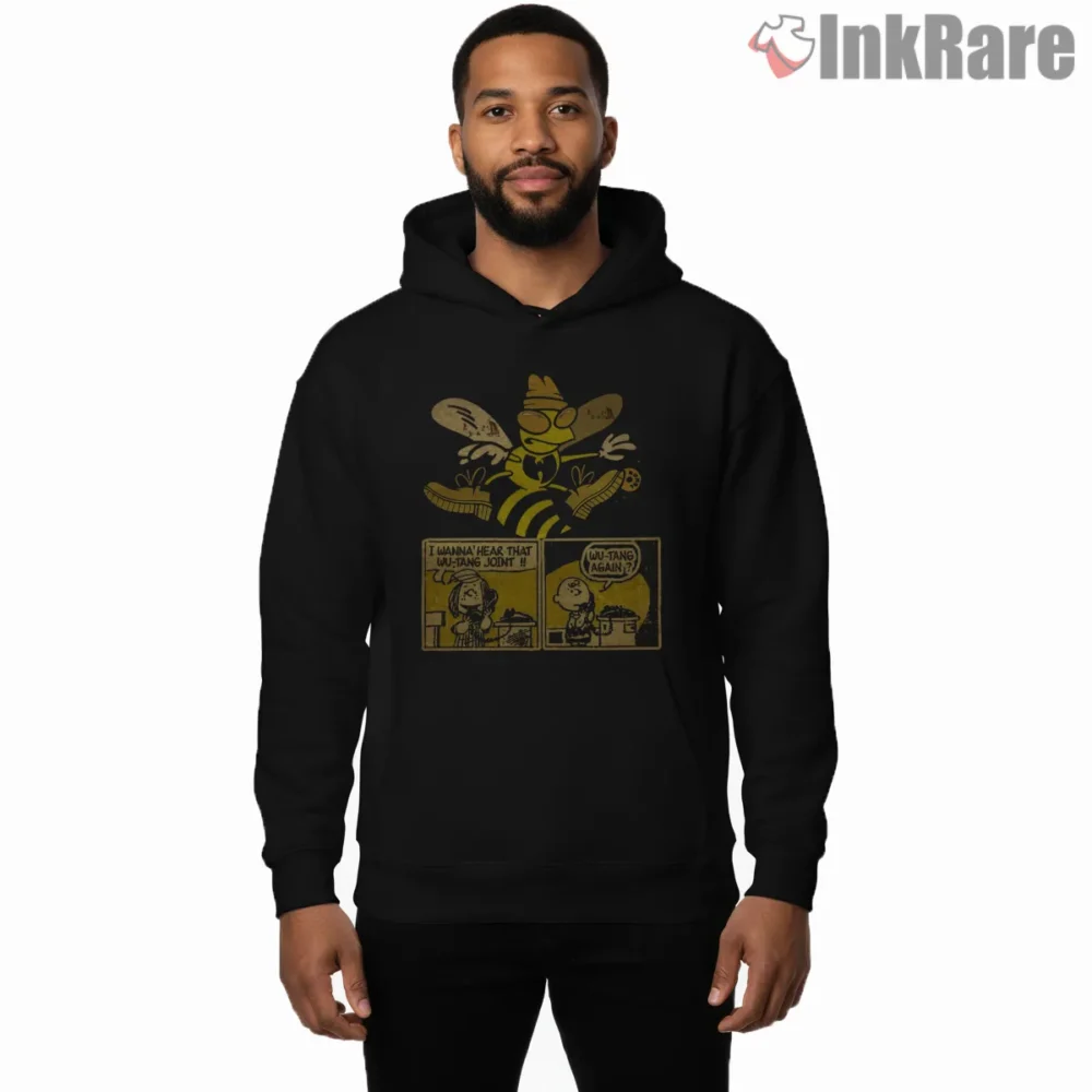 Comic Strip Wu Tang Again Parody Shirt on black hoodie for men graphic tee