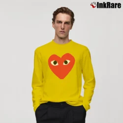 Men’s Comme Des Garcons Inspired Long-Sleeve Shirt in yellow | Sleek, Lightweight, Year-Round Wear