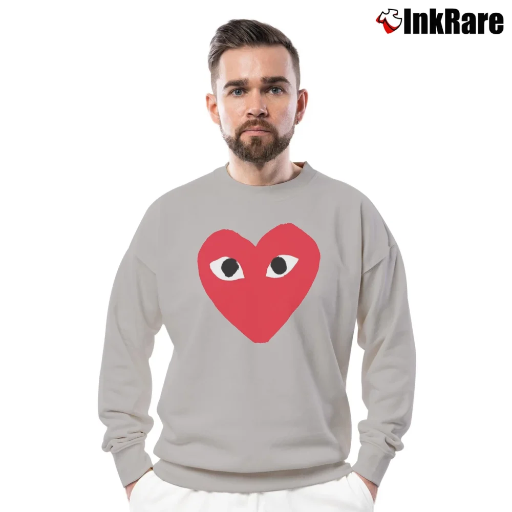 Men’s Comme Des Garcons Inspired Crewneck Sweatshirt in sport grey | Cozy Fabric, Clean Style