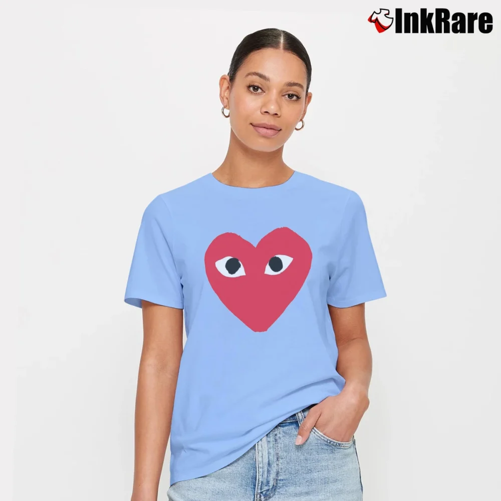 Women’s Comme Des Garcons Inspired Signature T-Shirt in light blue | Soft, Flattering Fit