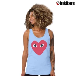 Women’s Comme Des Garcons Inspired Tank Top in light blue | Lightweight, Movement-Friendly