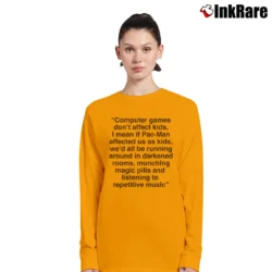 Women’s Computer Games Don't Affect Us Long-Sleeve Top in orange | Sleek, Versatile, All-Season