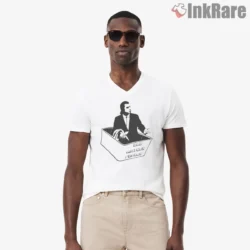 Confused Vincent Empty Wallet Meme Shirt on white v-neck shirt for men graphic tee