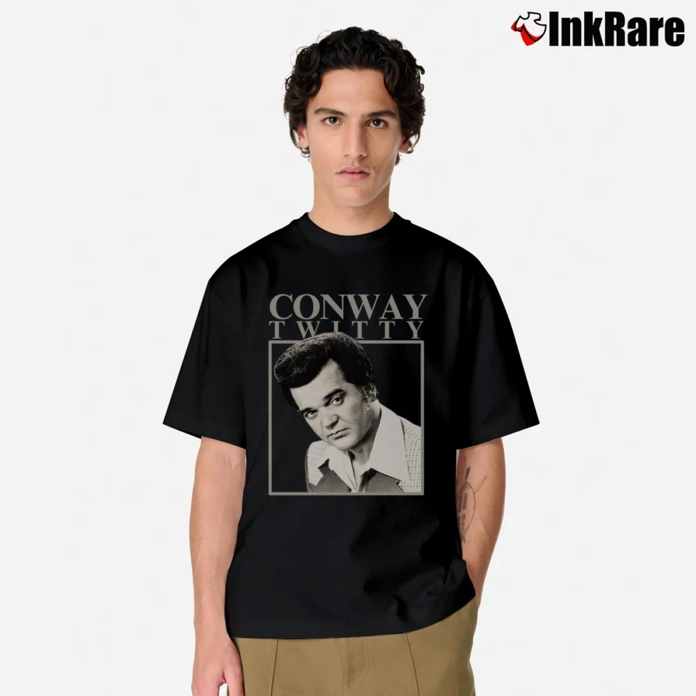 Men’s Conway Twitty Classic T-Shirt in black | Soft, Breathable Everyday Wear