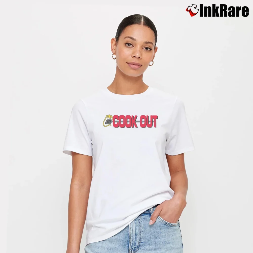 Women’s Cook Out Restaurant Logo Signature T-Shirt in white | Soft, Flattering Fit