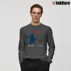 Men’s Cookie Friends Funny Parody Humor Long-Sleeve Shirt in charcoal | Sleek, Lightweight, Year-Round Wear