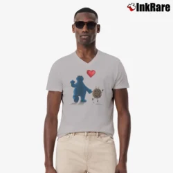Men’s Cookie Friends Funny Parody Humor V-Neck Tee in sport grey | Sharp, Breathable, Everyday Staple