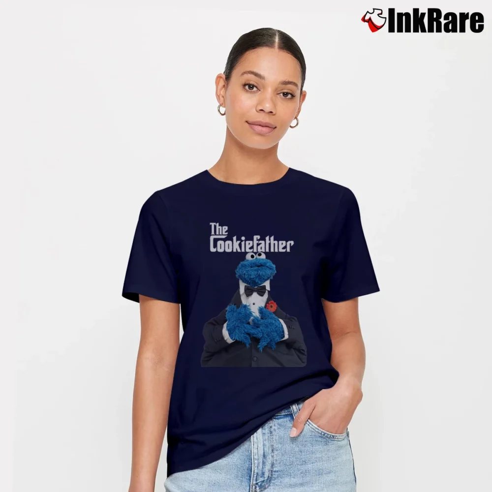 Women’s Cookie Monster The Cookie Father Parody Signature T-Shirt in navy | Soft, Flattering Fit