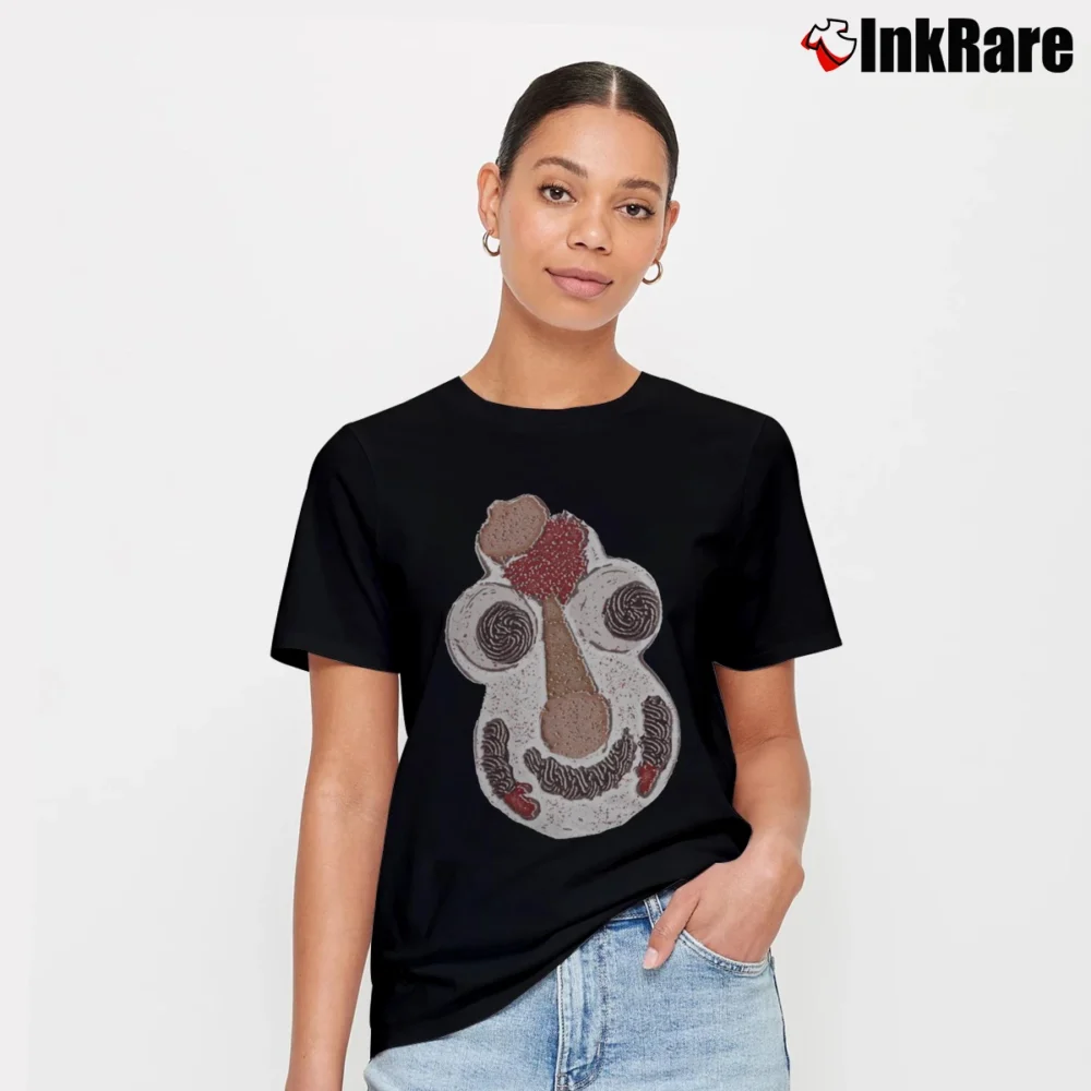 Women’s Cookie Puss Screen Print Fashion Signature T-Shirt in black | Soft, Flattering Fit