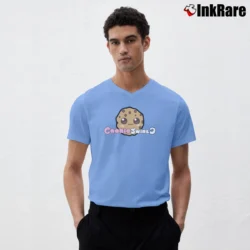 Men’s Cookieswirlc Allie Inspired V-Neck Tee in light blue | Sharp, Breathable, Everyday Staple