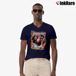 Men’s Cool Charizard Fire Flying Dragon Pokemon Gift V-Neck Tee in navy | Sharp, Breathable, Everyday Staple
