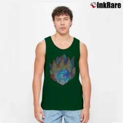 Men’s Cool Goku Sound Activated DJ EDM LED Tank Top in forest green | Breathable, Active-Friendly Design