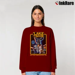 Women’s Cool Star Wars Lake Tahoe Japanese Brand Parody Relaxed Sweatshirt in maroon | Soft, Laid-Back Vibe