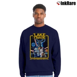 Men’s Cool Star Wars Lake Tahoe Japanese Brand Parody Crewneck Sweatshirt in navy | Cozy Fabric, Clean Style