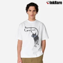 Men’s Coraline Cat Movie Graphic Classic T-Shirt in white | Soft, Breathable Everyday Wear