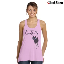 Women’s Coraline Cat Movie Graphic Tank Top in light pink | Lightweight, Movement-Friendly