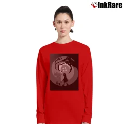 Women’s Coraline Inspired Movie Long-Sleeve Top in red | Sleek, Versatile, All-Season