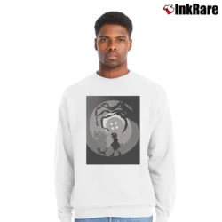 Men’s Coraline Inspired Movie Crewneck Sweatshirt in white | Cozy Fabric, Clean Style