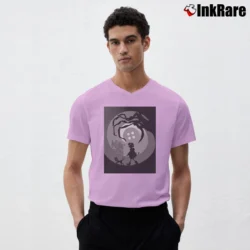 Men’s Coraline Inspired Movie V-Neck Tee in light pink | Sharp, Breathable, Everyday Staple