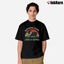 Men’s Corgi Nothing Runs Like A Corgi Lover Gift Classic T-Shirt in black | Soft, Breathable Everyday Wear