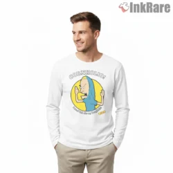 Cornholio Vintage Tp For My Bunghole Circle Shirt on white long sleeve shirt for men graphic tee