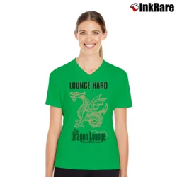 Women’s Corpus Christi Dragon Lounge Texas 1980s Souvenir Vintage V-Neck Tee in irish green | Chic Neckline, Soft Texture