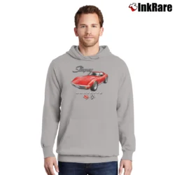 Men’s Corvette Stingray And C3 Logo Pullover Hoodie in sport grey | Cozy, Durable, Modern Fit