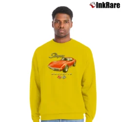 Men’s Corvette Stingray And C3 Logo Crewneck Sweatshirt in yellow | Cozy Fabric, Clean Style