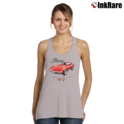 Women’s Corvette Stingray And C3 Logo Tank Top in sport grey | Lightweight, Movement-Friendly