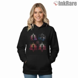 Cosmic Usagi Silhouette Moonlight Shirt on black hoodie for women graphic tee