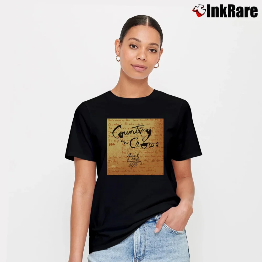 Women’s Counting Crows August And Everything After Logo Signature T-Shirt in black | Soft, Flattering Fit