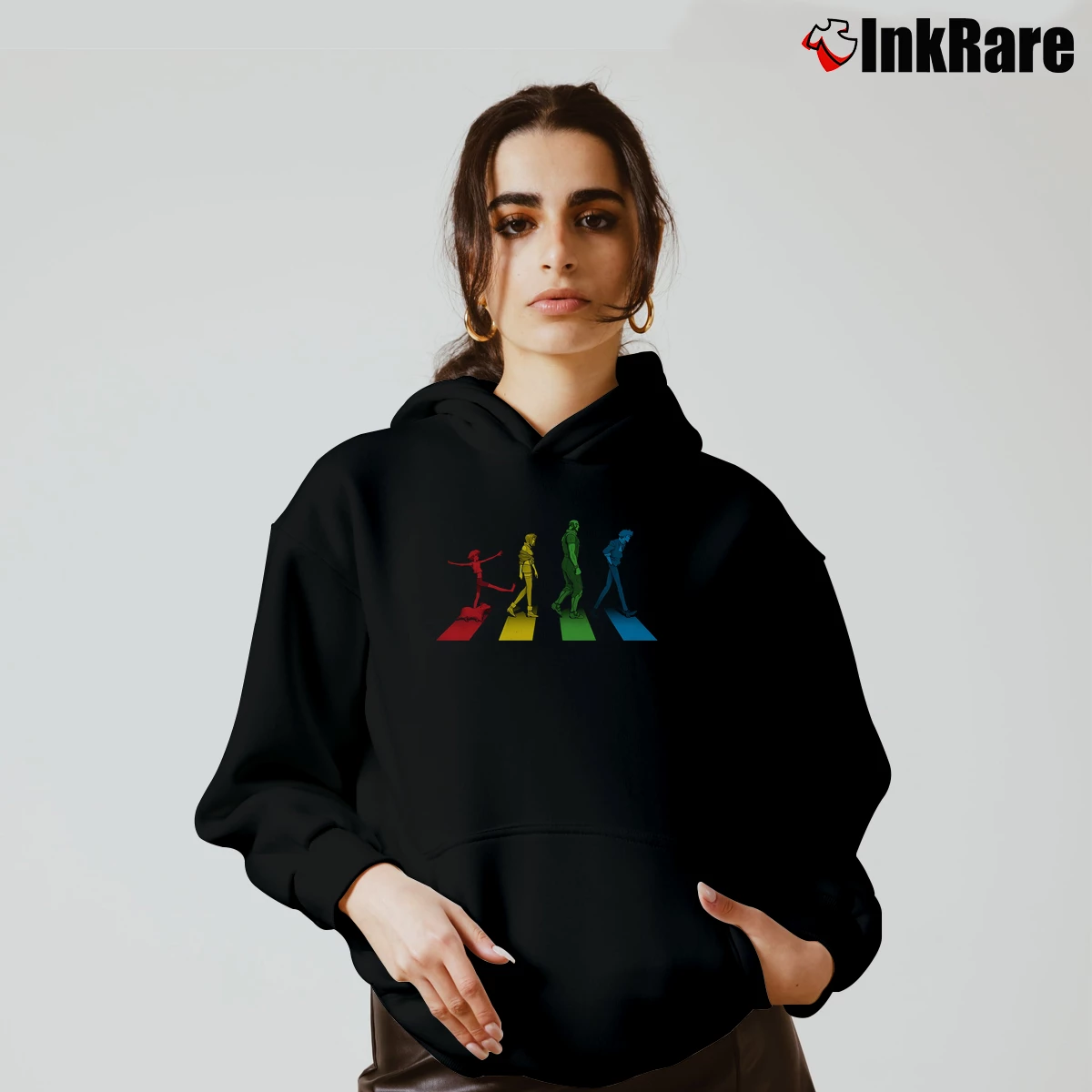 Women’s Cowboy Bebop Abbey Road Cozy Hoodie in black | Warm, Structured, Stylish